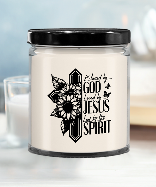 Blessed by God Loved By Jesus Led by the Spirit Soy Candle, Gift For Christians, Faith Based Gifts, Easter Gifts